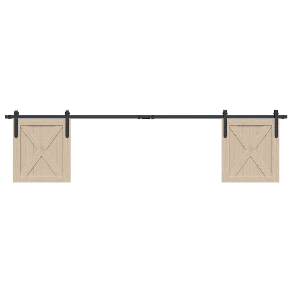 Vetonek Kit de puerta corredera de armario acero carbono 213 cm