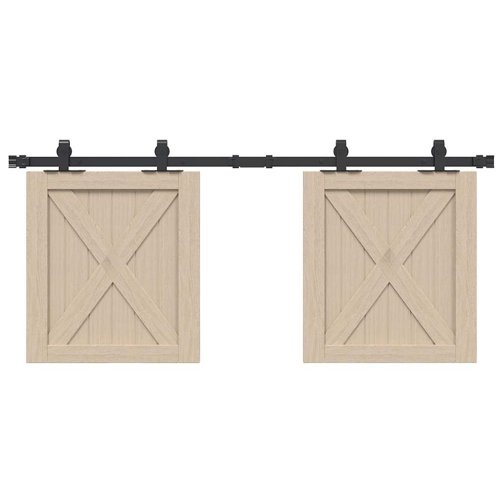 Vetonek Kit de puerta corredera de armario acero carbono 122 cm