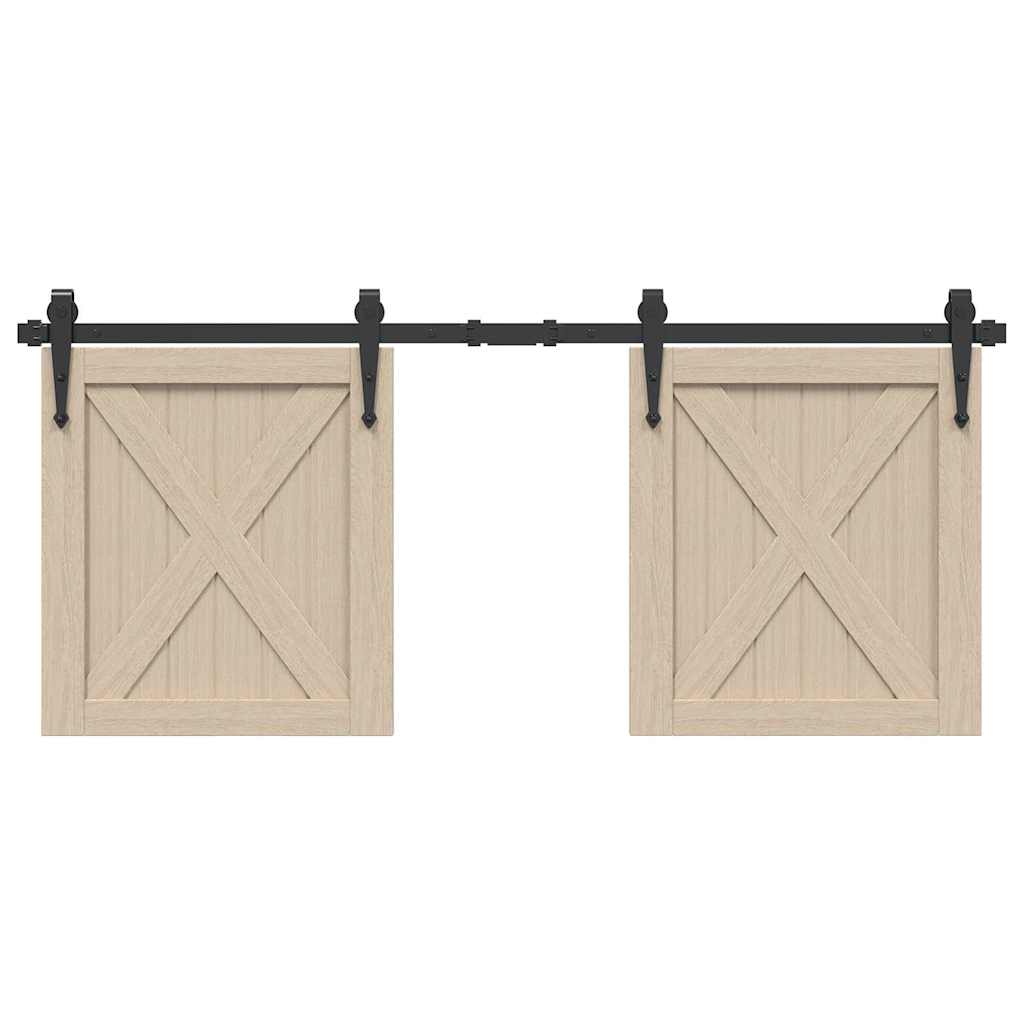 Vetonek Kit de puerta corredera de armario acero carbono 122 cm