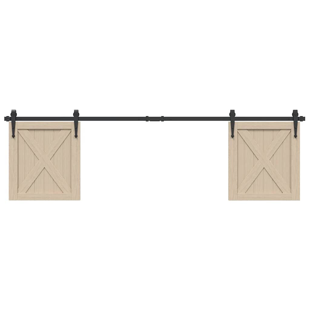 Vetonek Kit de puerta corredera de armario acero carbono 183 cm