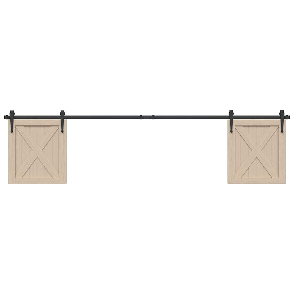 Vetonek Kit de puerta corredera de armario acero carbono 213 cm