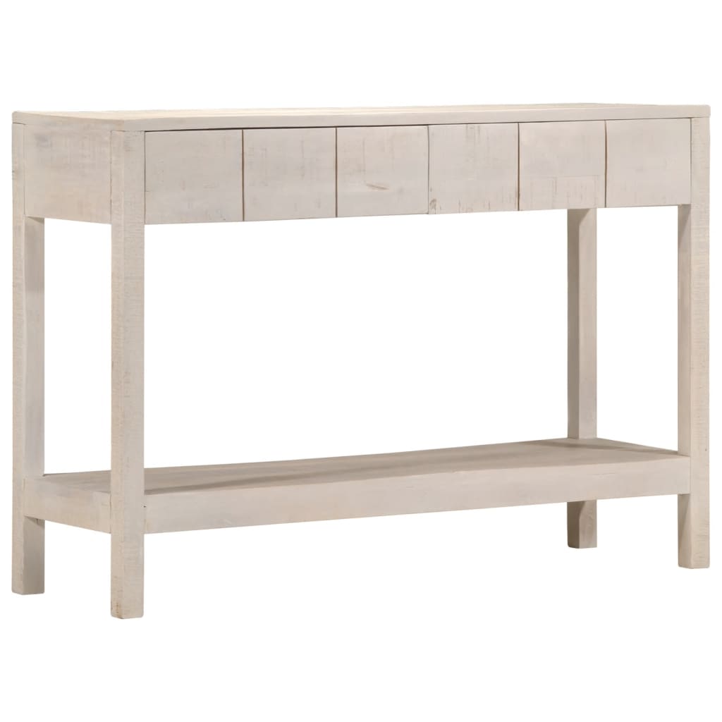 Vetonek Mesa consola madera maciza de mango blanco 110x35x75 cm