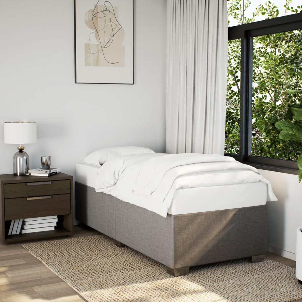 Vetonek Estructura de cama sin colchón tela gris taupe 90x190 cm