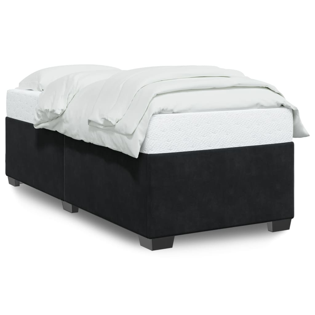 Vetonek Estructura de cama sin colchón terciopelo negro 90x190 cm