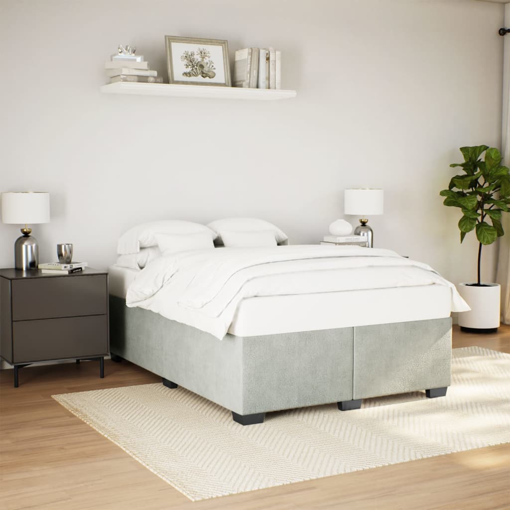 Vetonek Estructura de cama sin colchón terciopelo gris claro 140x190 cm