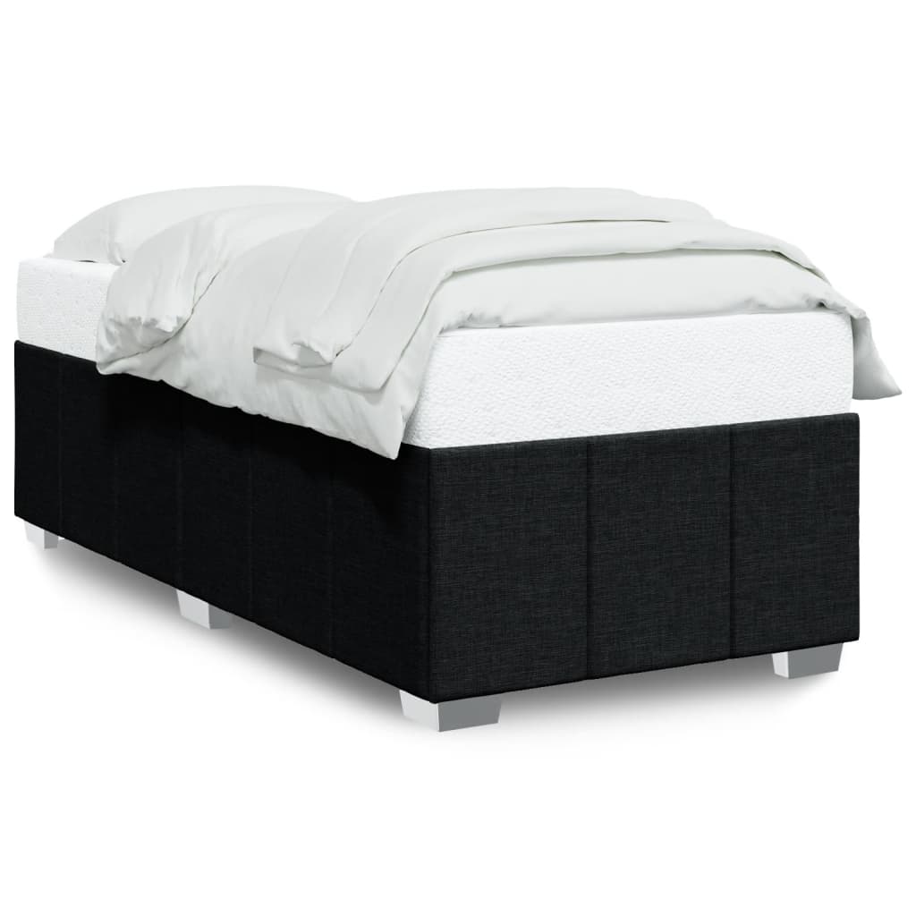 Vetonek Estructura de cama sin colchón tela negro 90x190 cm