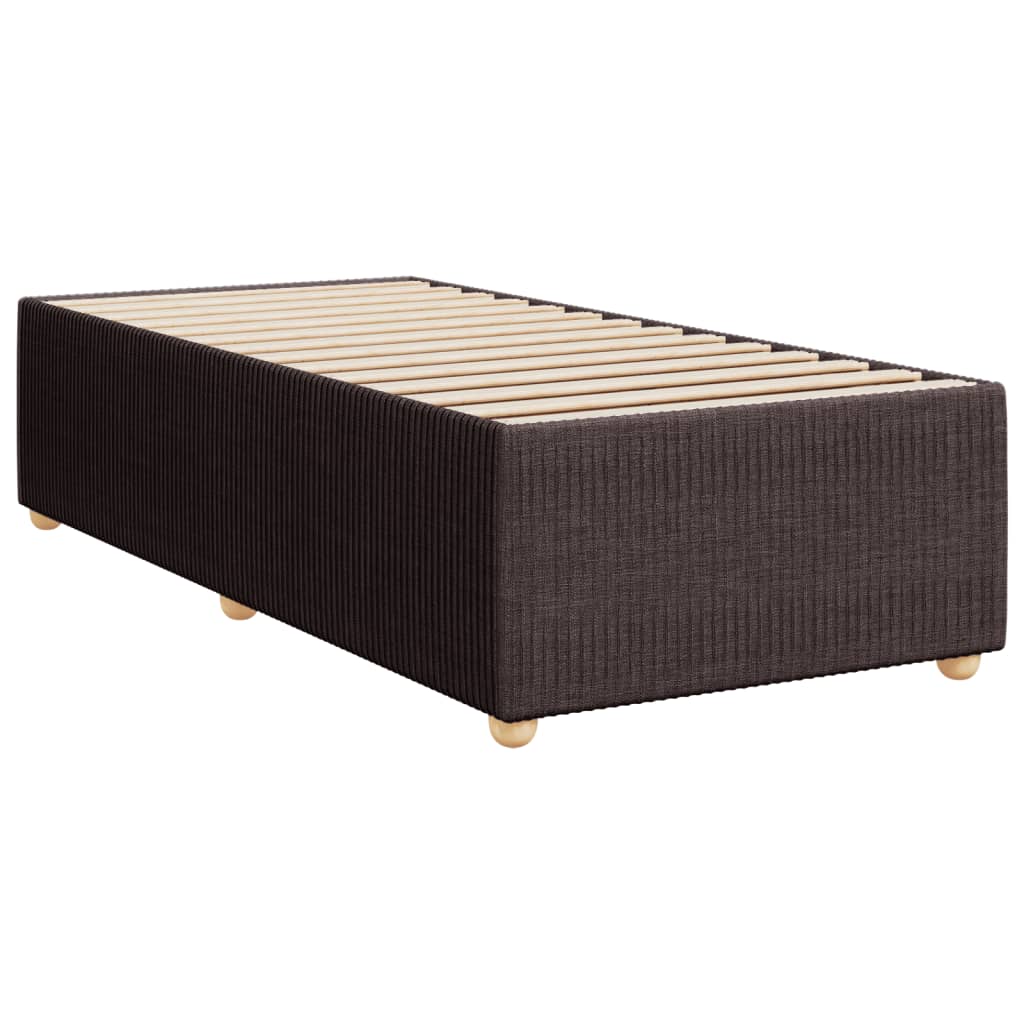 Estructura de cama sin colchón tela marrón oscuro 90x190 cm v7852 - Vetonek