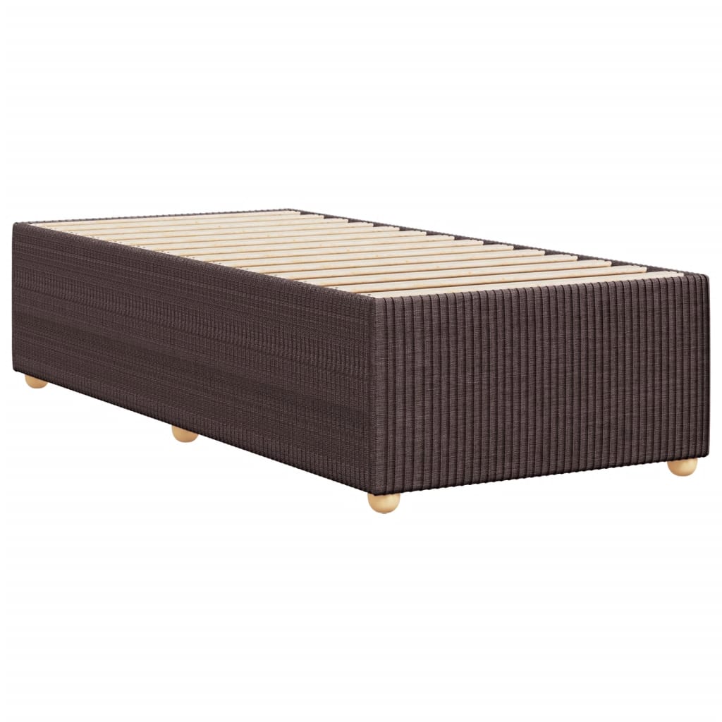 Estructura de cama sin colchón tela marrón oscuro 90x190 cm v7852 - Vetonek