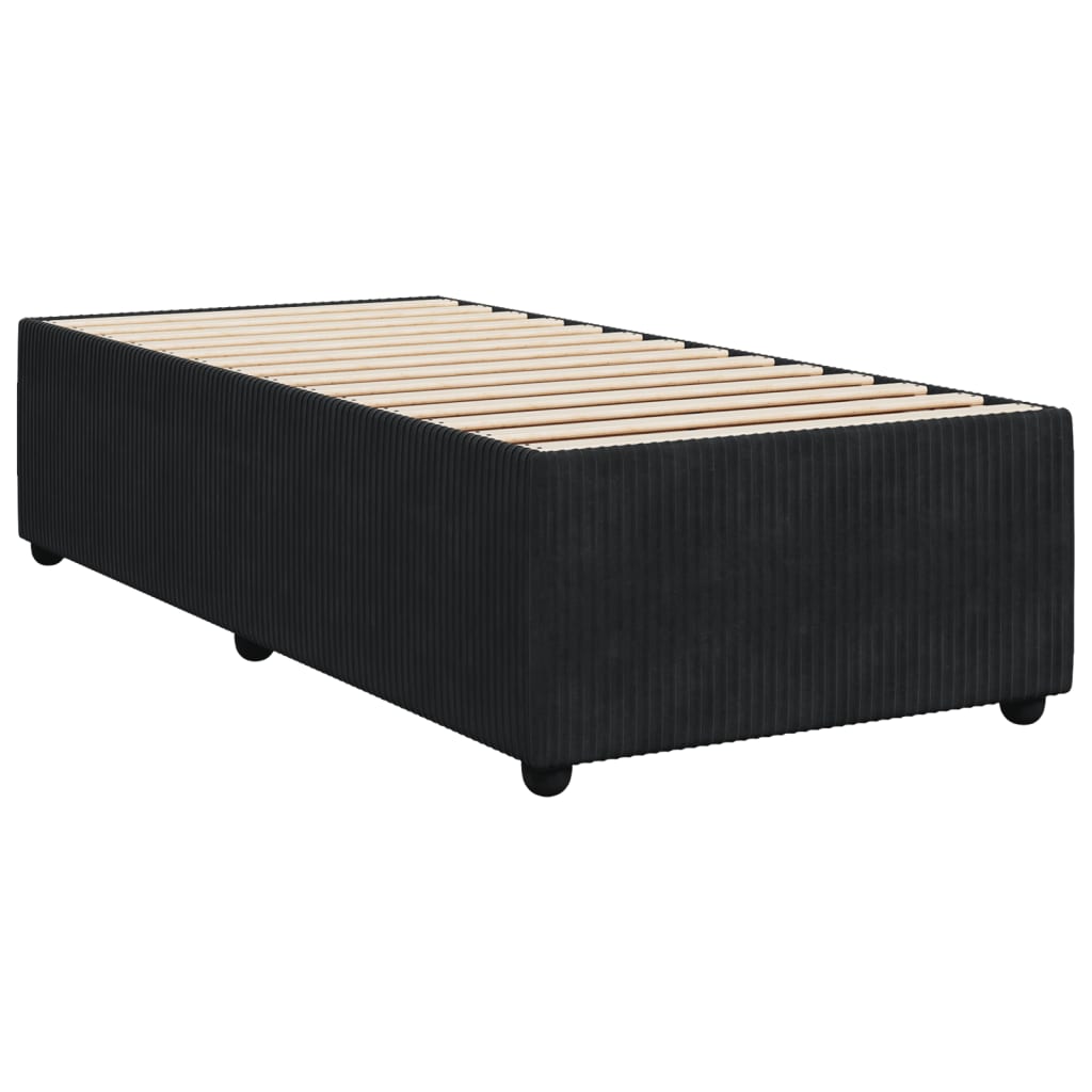 Estructura de cama sin colchón terciopelo negro 90x190 cm v8606 - Vetonek