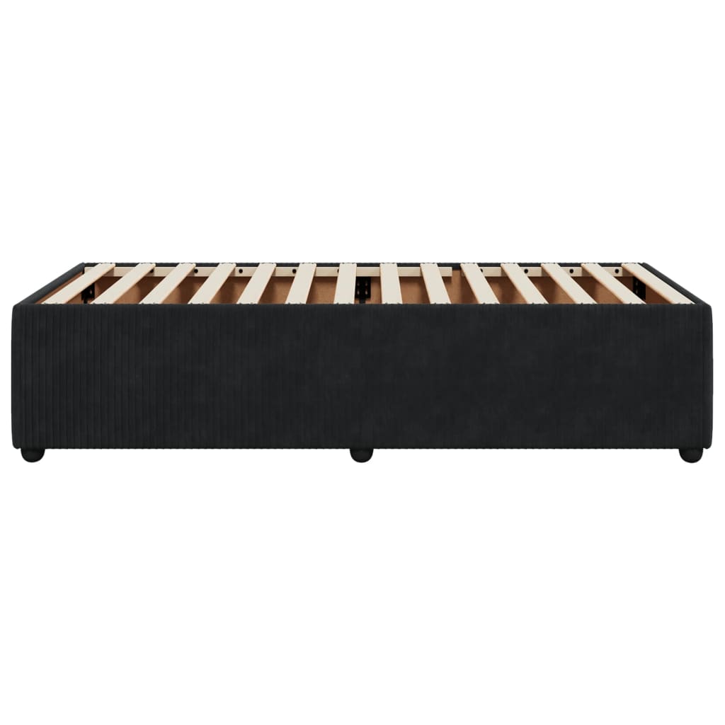 Estructura de cama sin colchón terciopelo negro 90x190 cm v8606 - Vetonek