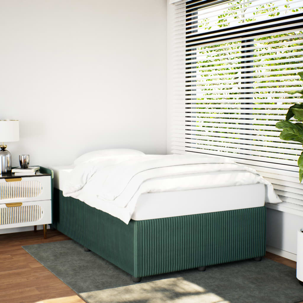 Estructura cama sin colchón terciopelo verde oscuro 120x190cm vidaXL