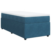Cama box spring con colchón terciopelo azul oscuro 80x200 cm v4888 - Vetonek