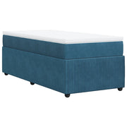 Cama box spring con colchón terciopelo azul oscuro 80x200 cm v4888 - Vetonek
