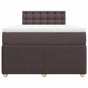 Cama box spring con colchón tela marrón oscuro 120x190 cm V2943 Vetonek