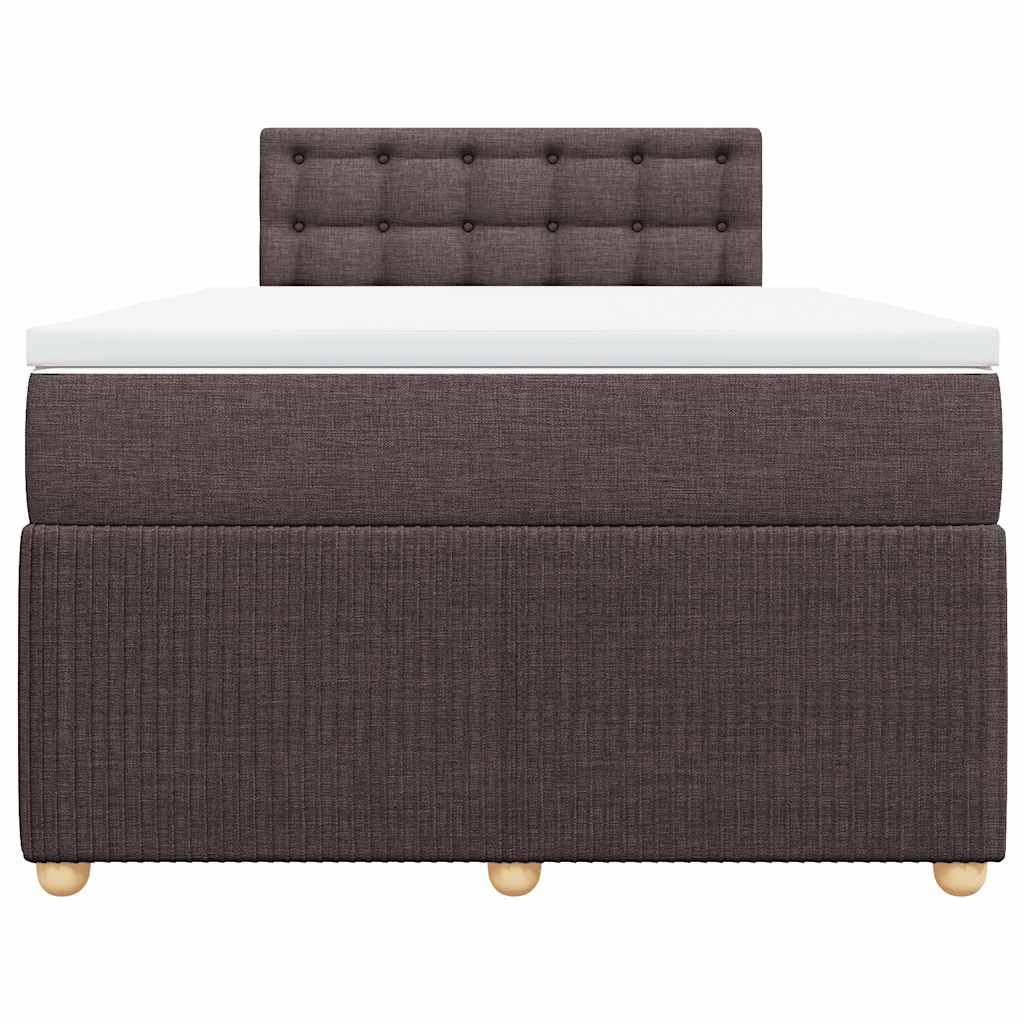Cama box spring con colchón tela marrón oscuro 120x190 cm V2943 Vetonek