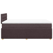 Cama box spring con colchón tela marrón oscuro 120x190 cm V2943 Vetonek