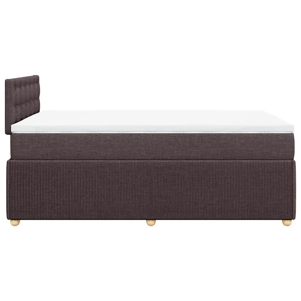 Cama box spring con colchón tela marrón oscuro 120x190 cm V2943 Vetonek
