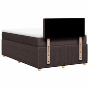 Cama box spring con colchón tela marrón oscuro 120x190 cm V2943 Vetonek