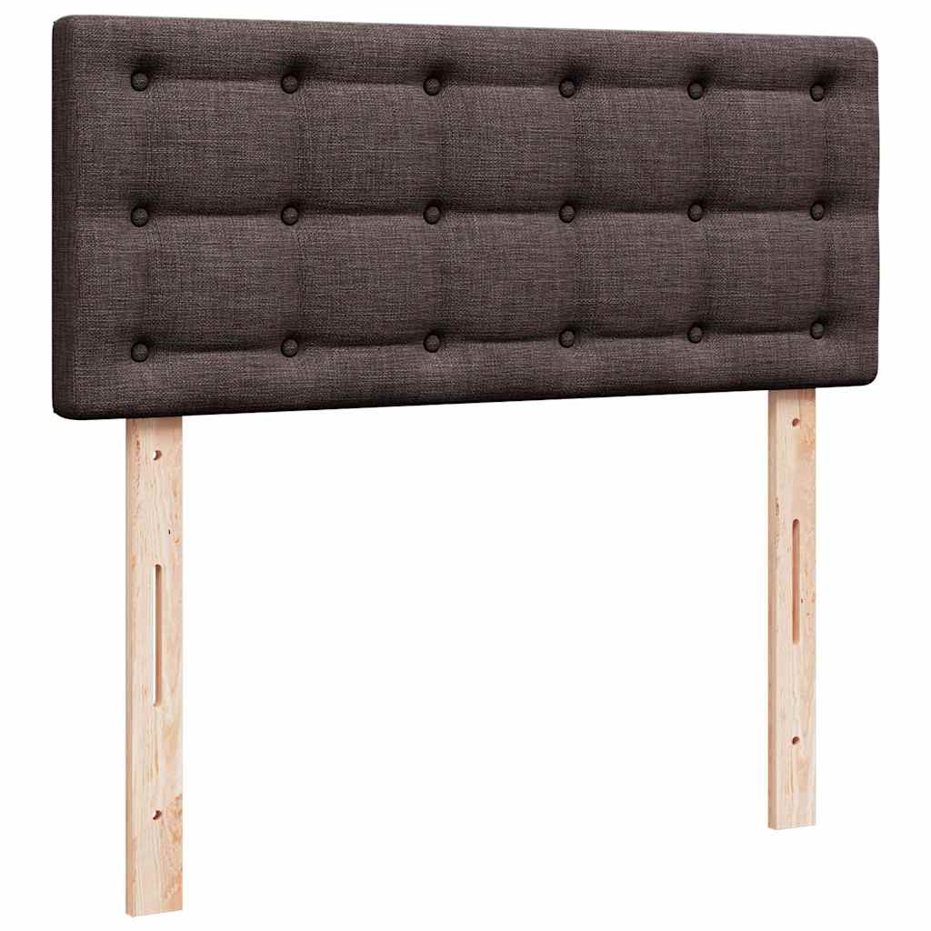 Cama box spring con colchón tela marrón oscuro 120x190 cm V2943 Vetonek