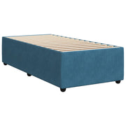 Cama box spring con colchón terciopelo azul oscuro 80x200 cm v4763 - Vetonek