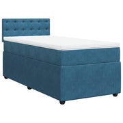 Vetonek Cama box spring con colchón terciopelo azul oscuro 80x200 cm