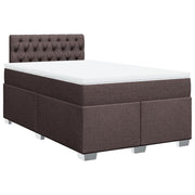 Cama box spring con colchón tela marrón oscuro 120x190 cm V0191 Vetonek