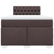 Cama box spring con colchón tela marrón oscuro 120x190 cm V0191 Vetonek