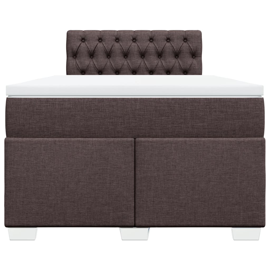 Cama box spring con colchón tela marrón oscuro 120x190 cm V0191 Vetonek