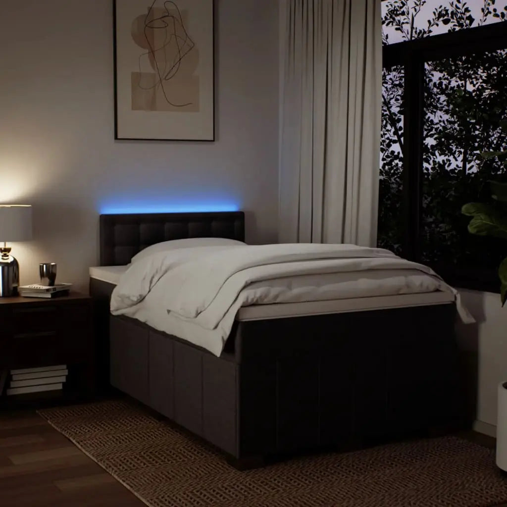 Cama box spring con colchón tela marrón oscuro 120x190 cm V2064 Vetonek