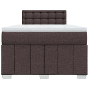 Cama box spring con colchón tela marrón oscuro 120x190 cm V2064 Vetonek