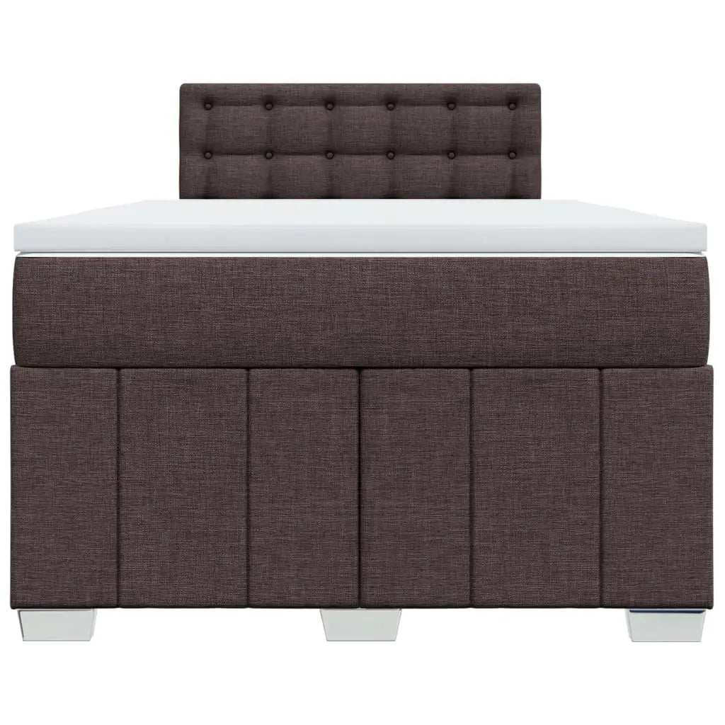 Cama box spring con colchón tela marrón oscuro 120x190 cm V2064 Vetonek