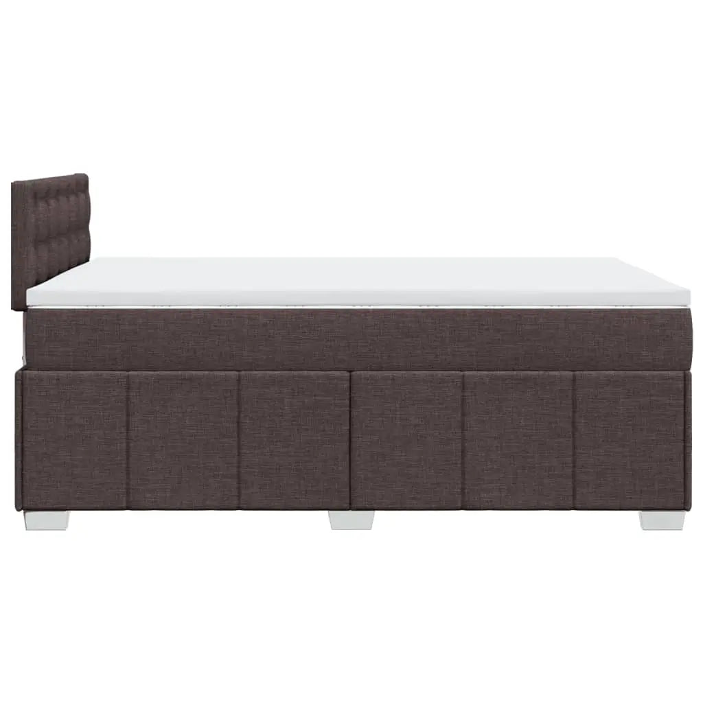 Cama box spring con colchón tela marrón oscuro 120x190 cm V2064 Vetonek