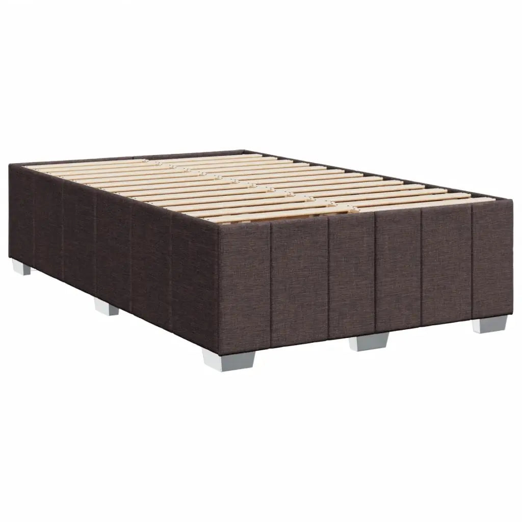 Cama box spring con colchón tela marrón oscuro 120x190 cm V2064 Vetonek