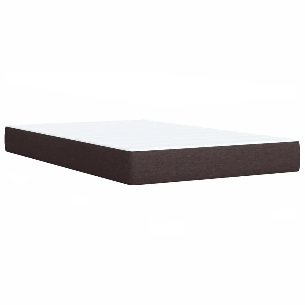Cama box spring con colchón tela marrón oscuro 120x190 cm V2064 Vetonek