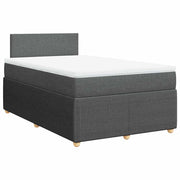 Cama box spring con colchón tela gris oscuro 120x190 cm V5713 Vetonek