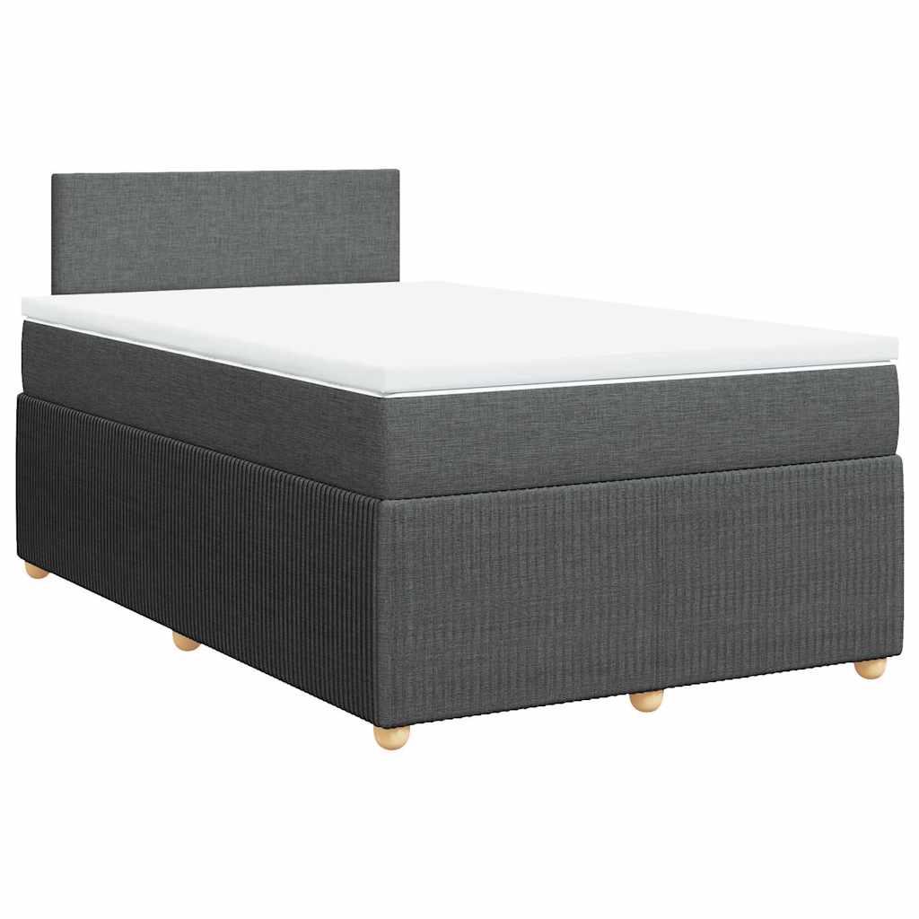 Cama box spring con colchón tela gris oscuro 120x190 cm V5713 Vetonek