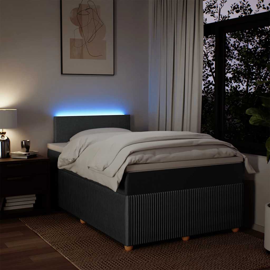 Cama box spring con colchón tela gris oscuro 120x190 cm V5713 Vetonek