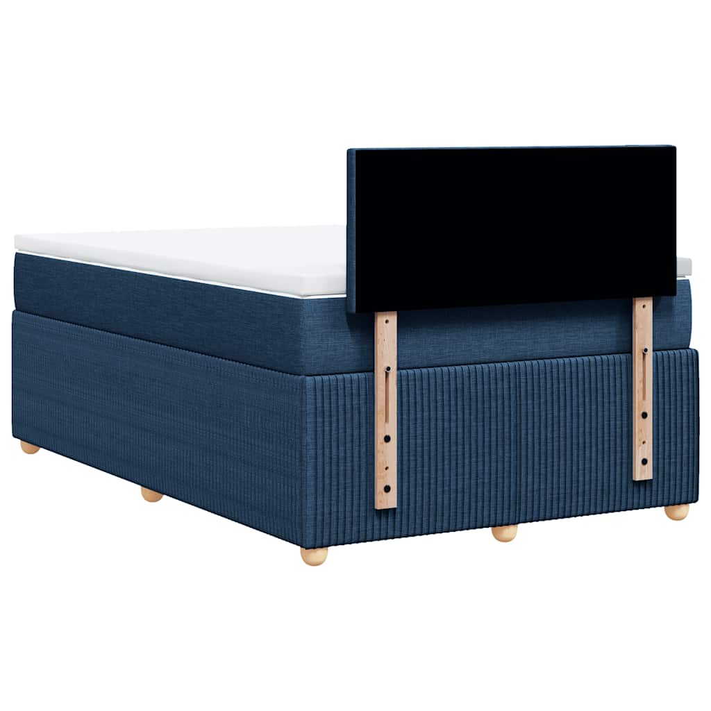 Cama box spring con colchón tela azul 120x190 cm V5768 Vetonek