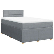 Cama box spring con colchón tela gris claro 120x190 cm V5775 Vetonek