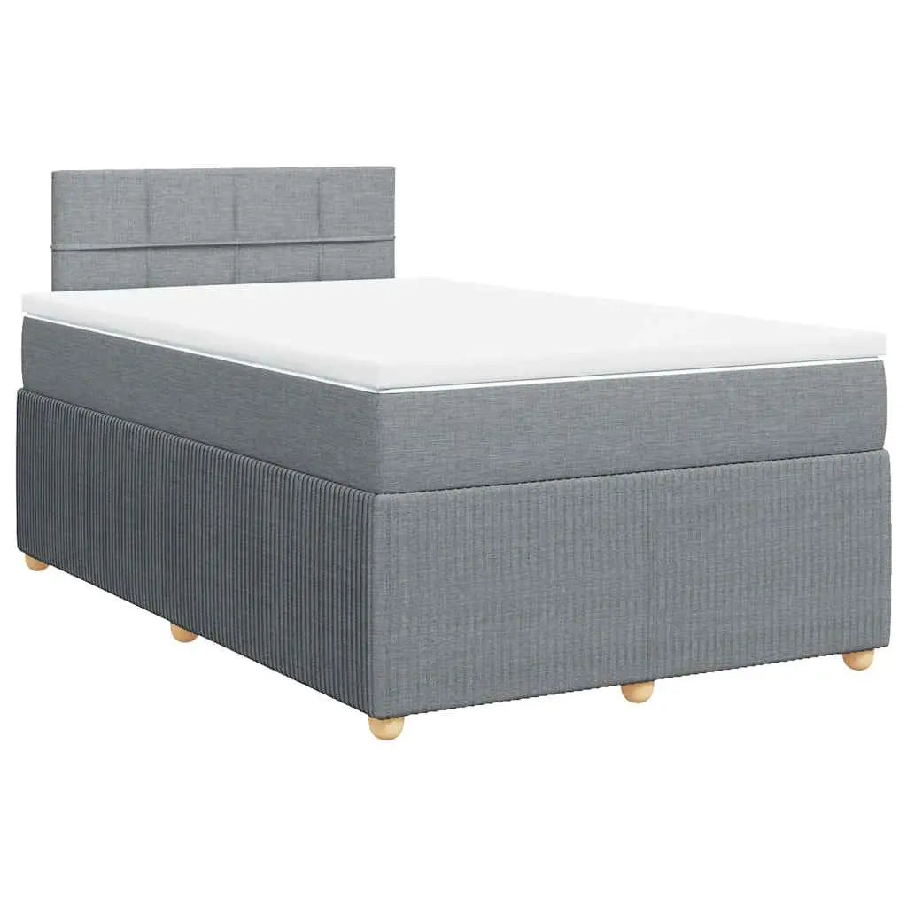 Cama box spring con colchón tela gris claro 120x190 cm V5775 Vetonek