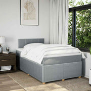 Cama box spring con colchón tela gris claro 120x190 cm V5775 Vetonek