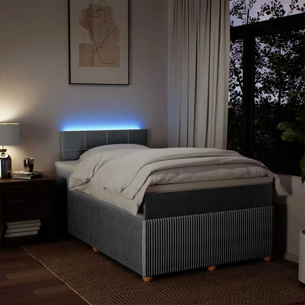 Cama box spring con colchón tela gris claro 120x190 cm V5775 Vetonek