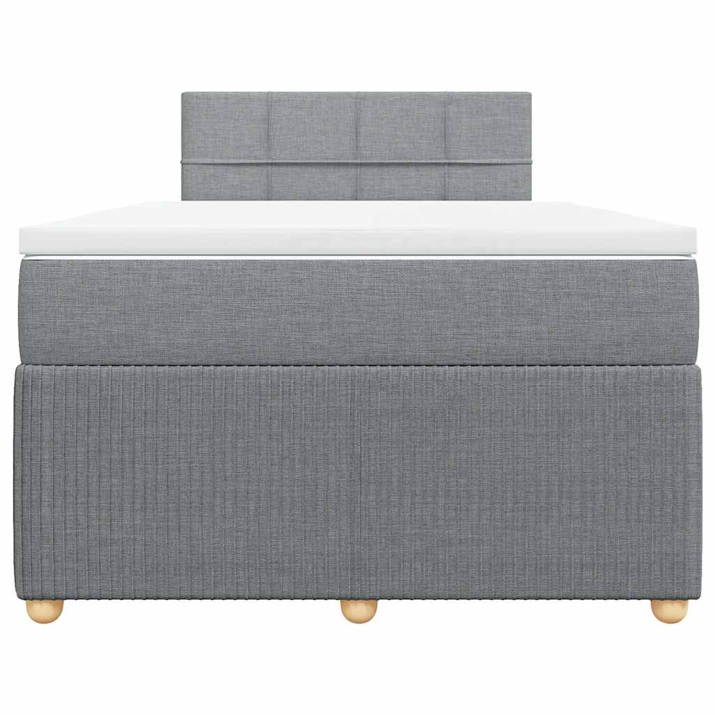 Cama box spring con colchón tela gris claro 120x190 cm V5775 Vetonek