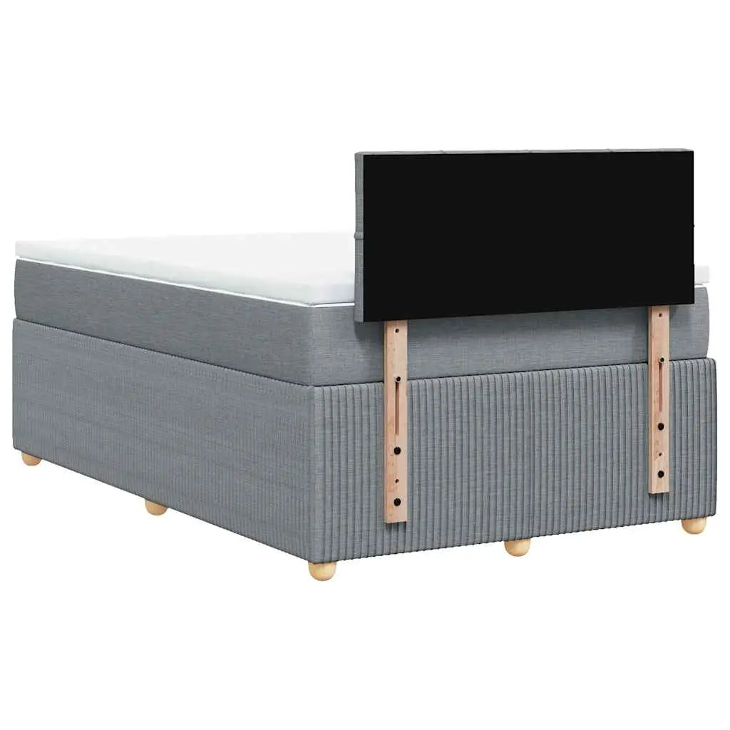 Cama box spring con colchón tela gris claro 120x190 cm V5775 Vetonek