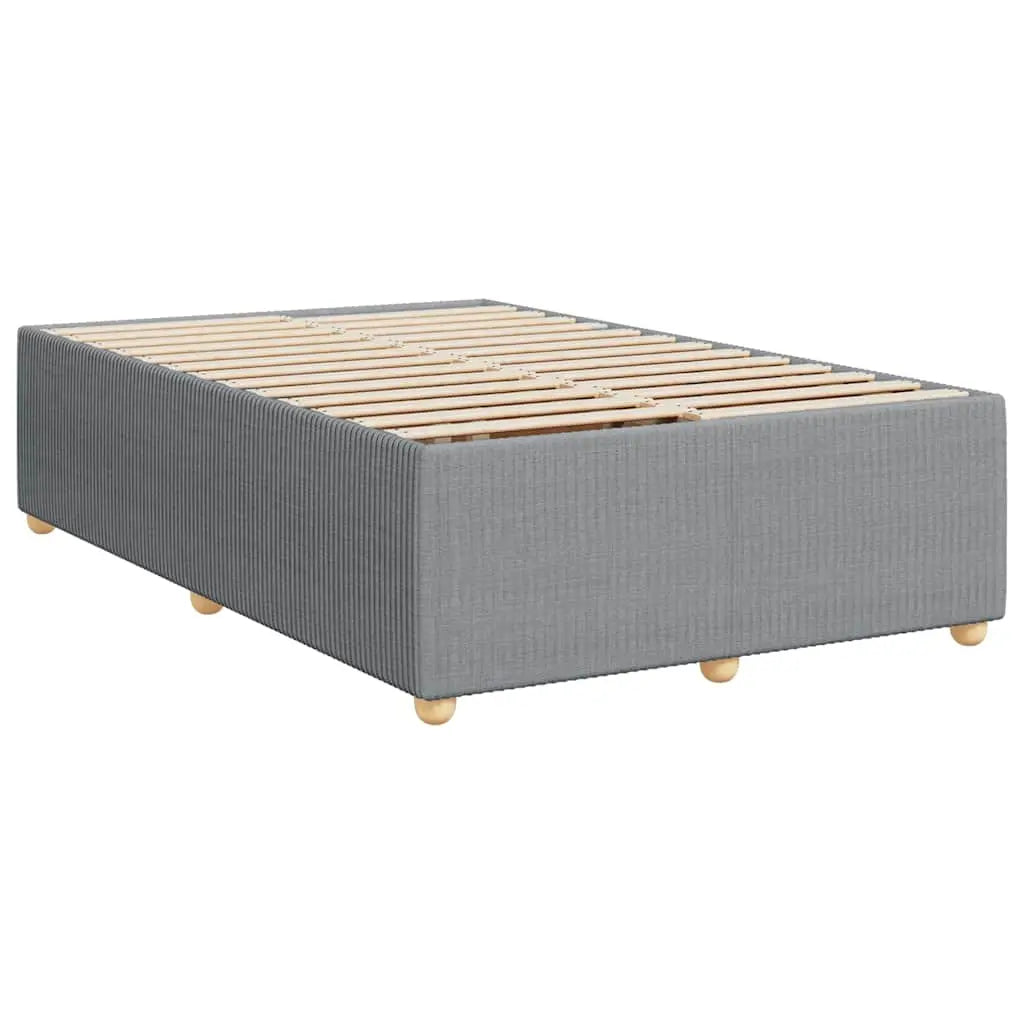 Cama box spring con colchón tela gris claro 120x190 cm V5775 Vetonek