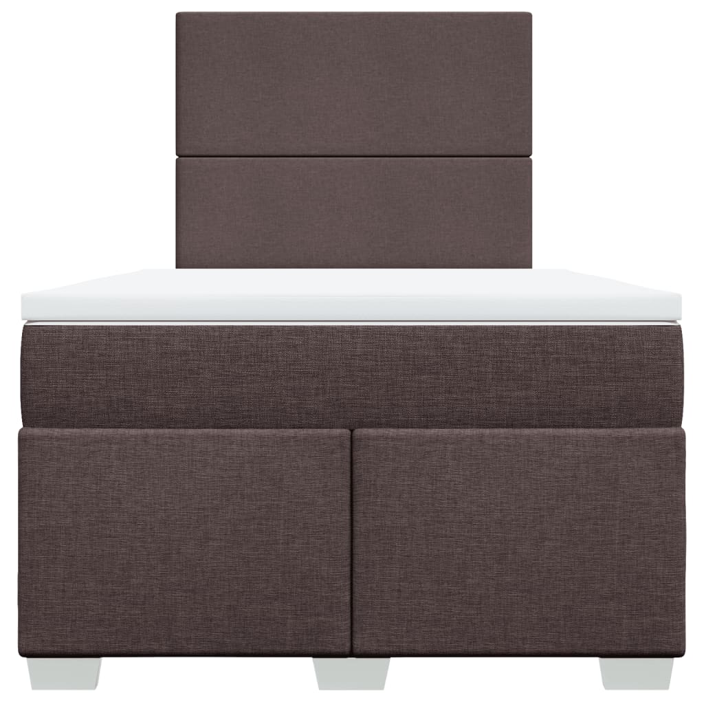 Cama box spring con colchón tela marrón oscuro 120x190 cm V3053 Vetonek