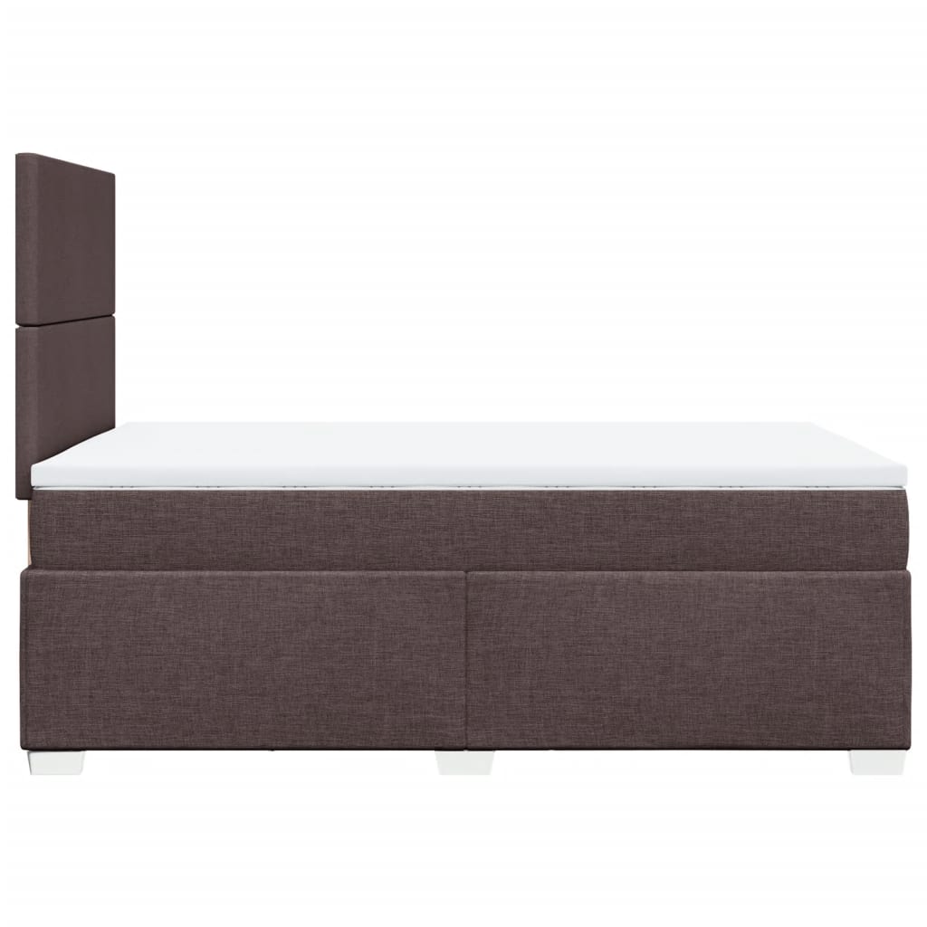 Cama box spring con colchón tela marrón oscuro 120x190 cm V3053 Vetonek