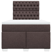 Cama box spring con colchón tela marrón oscuro 120x190 cm V3190 Vetonek