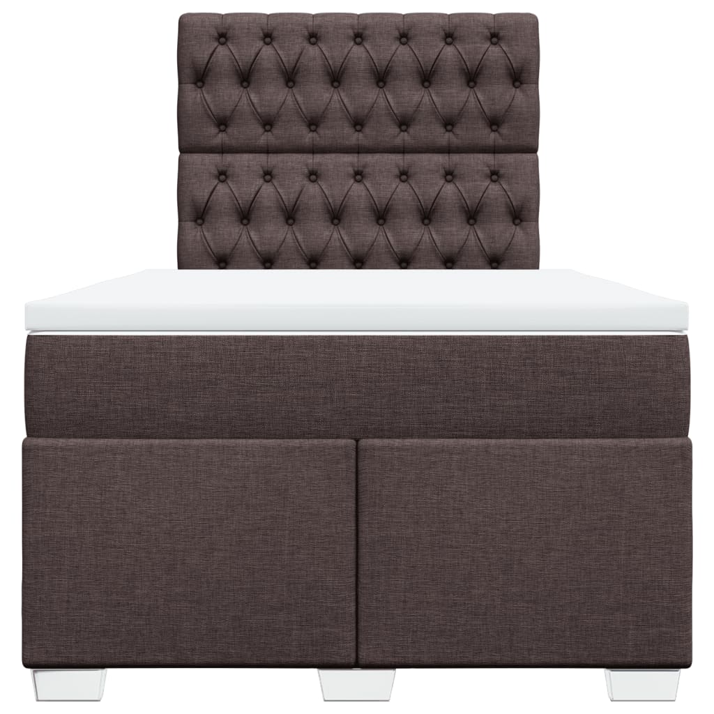 Cama box spring con colchón tela marrón oscuro 120x190 cm V3190 Vetonek