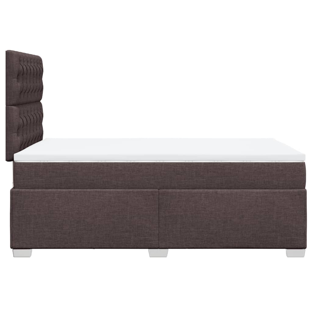 Cama box spring con colchón tela marrón oscuro 120x190 cm V3190 Vetonek
